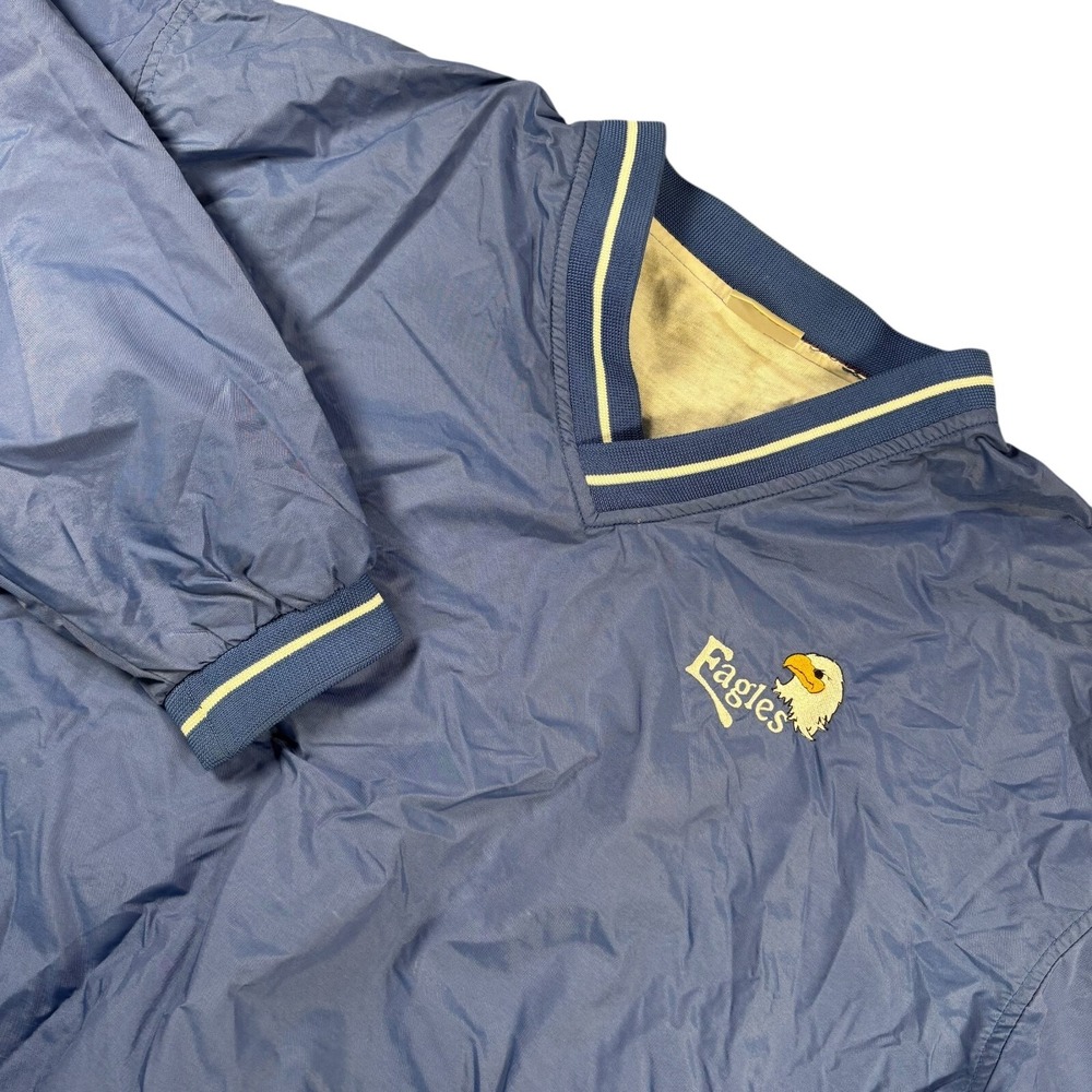 VTG Rawlings Blue Long Sleeve V-Neck Eagles Logo Windbreaker‎ Jacket Sz XL Rare!